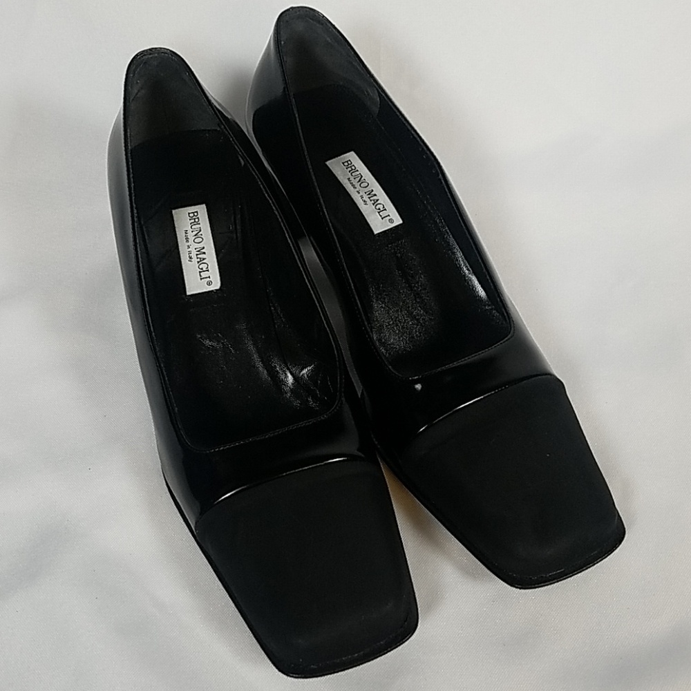 Bruno Magli Black Color Block Heels I9.5